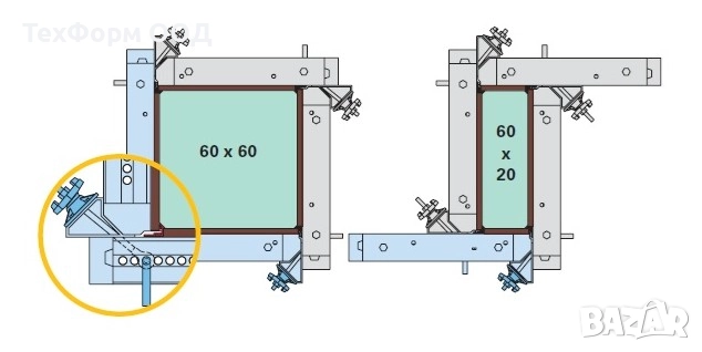 Кофраж за колони, алуминиев, немски до 60х60 см, за видим бетон., снимка 8 - Други машини и части - 51850218