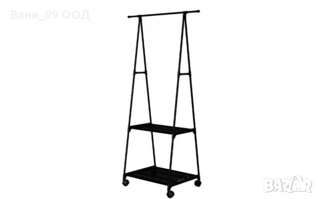 Подвижна закачалка за дрехи с 2 етажерки, снимка 4 - Закачалки - 35264107