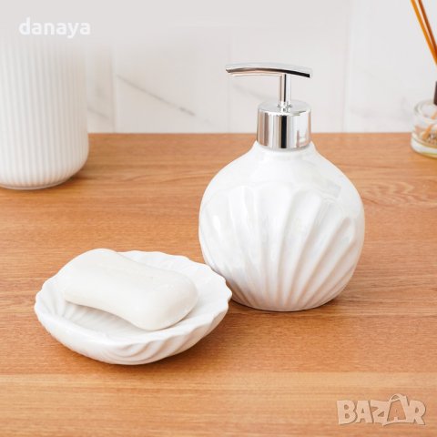 4004 Комплект керамични аксесоари за баня дозатор и сапунерка Ариел