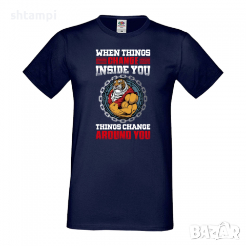 Мъжка Фитнес тениска Gym,спорт,Щанги,Тренировки,Спортуване,Gym., снимка 2 - Тениски - 36509392