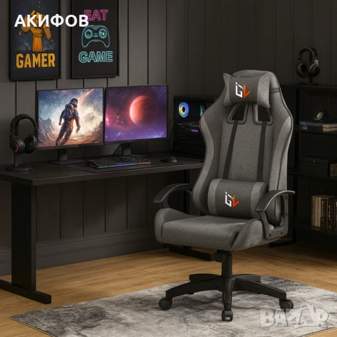 Ергономичен геймърски офис стол с лумбална и шийна опора – комфорт за игра и работа без умора, снимка 6 - Столове - 53204329