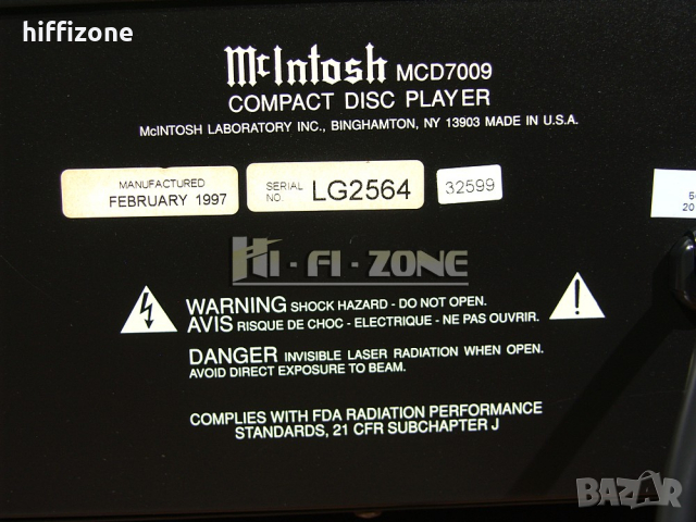 CD player McIntosh mcd7009, снимка 11 - Ресийвъри, усилватели, смесителни пултове - 36419374