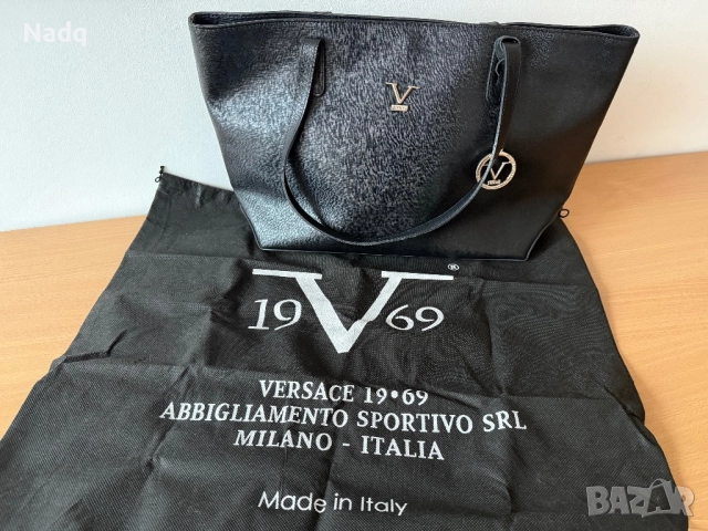 Оригинална дамска чанта Versace – естествена кожа, Made in Italy, снимка 2 - Чанти - 51989961