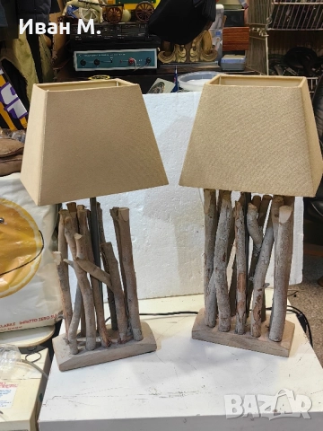 настолни дървени лампи, снимка 2 - Настолни лампи - 52142259
