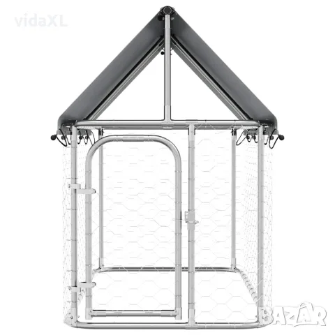 vidaXL Дворна клетка за кучета с покрив, 200x100x150 см, снимка 6 - За кучета - 56146209