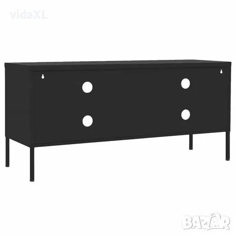 vidaXL ТВ шкаф, черен, 105x35x50 см, стомана, снимка 5 - Секции и витрини - 56147069