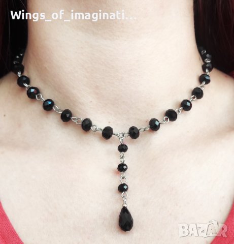 Комплект колие и обеци ръчна изрботка, снимка 2 - Бижутерийни комплекти - 39195238