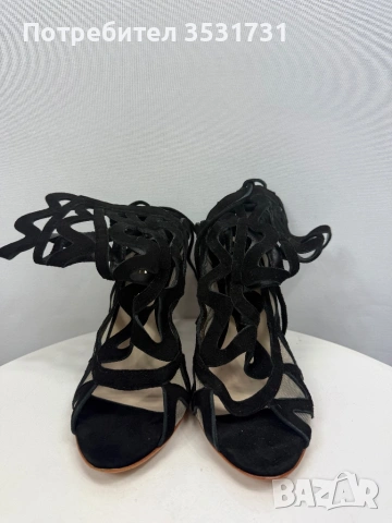 Sophia Webster черни велурени боти на ток размер 38, снимка 3 - Дамски боти - 54014942