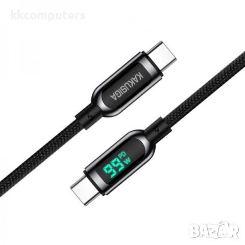 KAKUSIGA Display Type-C - Type-C, Кабел, 100W, 5A, 1.2m, KSC-599 / Черен / Баркод : 2402300, снимка 5 - USB кабели - 40397444