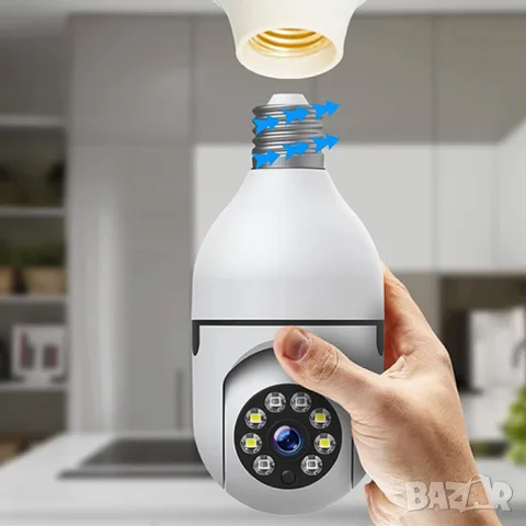 Wi-Fi камера тип крушка 355° с Full HD картина, снимка 3 - Аксесоари и консумативи - 55863855