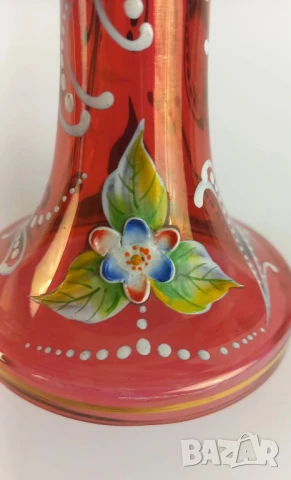 Ръчно рисуван стъклен свещник, снимка 2 - Други - 51387344