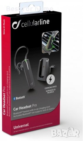 Bluetooth хендс фри Cellularline Car Headset Pro, снимка 1 - Bluetooth слушалки - 37473610