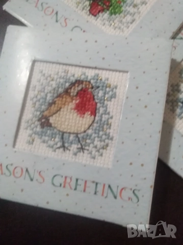 Коледни картички- 3 бр с плик, снимка 2 - Гоблени - 52528066