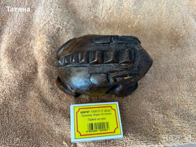 Дърворезба жаба, винтидж, снимка 4 - Декорация за дома - 54172650