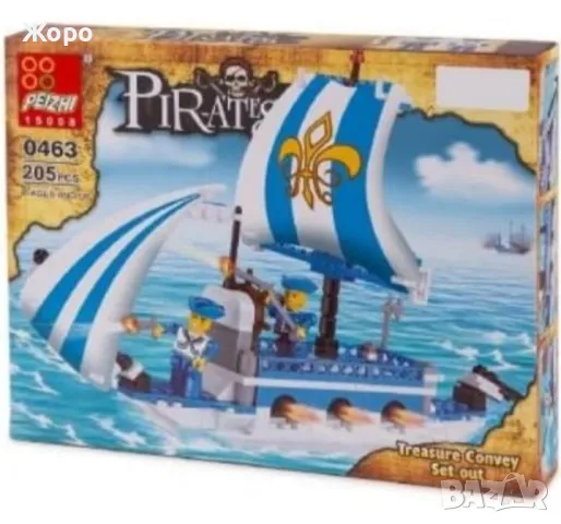Детски конструктор голям пиратски кораб 205 елемента 0230988, снимка 2 - Конструктори - 48255713