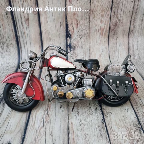 Метална декорация - Червен мотоциклет, снимка 1