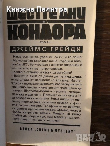Шестте дни на Кондора Джеймс Грейди, снимка 2 - Художествена литература - 33882804