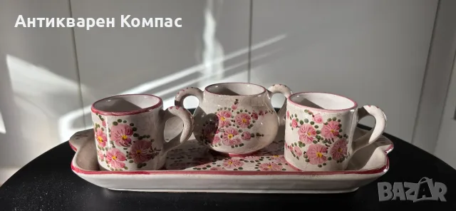 Винтидж италиански сервиз за еспресо Deruta (Sberna) – ръчна изработка