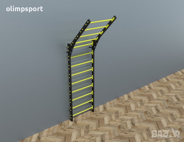 Шведска стена метал двуцветна с 45 градусова стълба. 