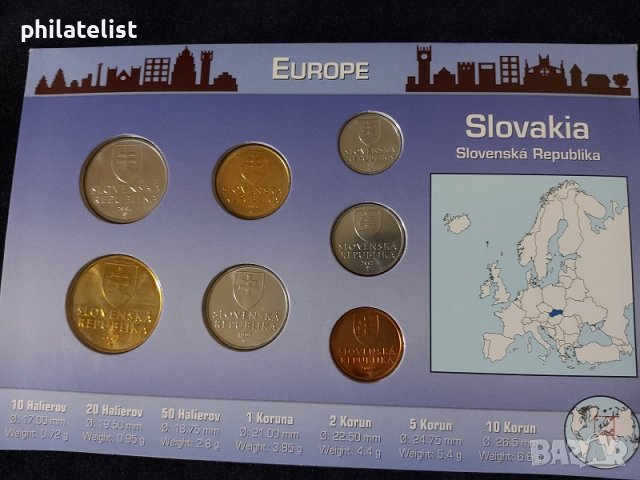 Словакия - Комплектна серия от 7 монети Колекционерство Монети, Книжни пари Монети, снимка 2 - Нумизматика и бонистика - 37782613