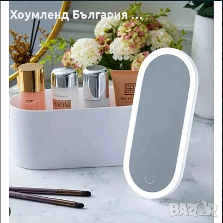 Светещо огледало тип органайзер за схранение на гримове и козметика, снимка 2 - Огледала - 54355721