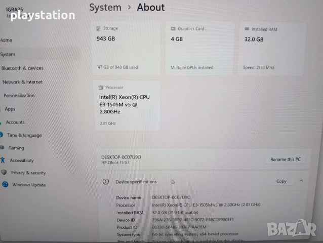 HP Zbook 15 G3 mobile work station, снимка 4 - Лаптопи за работа - 52804082