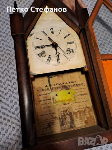 античен каминен часовник от типа "Steeple" 