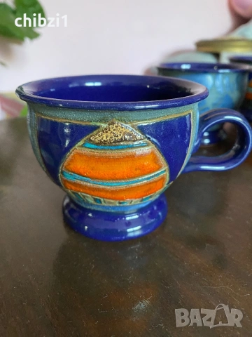 Уникален арт керамичен сервиз за чай Данко, ръчна изработка!, снимка 3 - Сервизи - 53117019