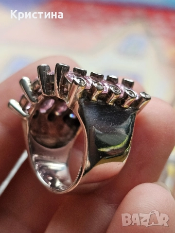 Масивен сребърен пръстен , снимка 3 - Пръстени - 51955556