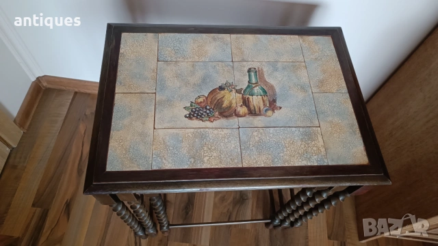 Троен сет маси - естествено дърво, снимка 6 - Антикварни и старинни предмети - 53005461