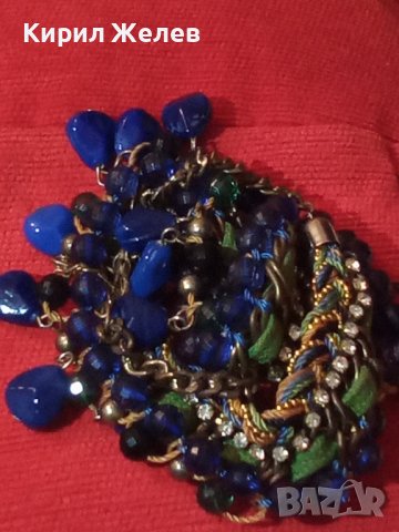 БЕРБЕРСКА ТРАДИЦИОННА ОГЪРЛИЦА с ЛАЗУРИТ КРИСТАЛИ и ЦИРКОН РЪЧНА ИЗРАБОТКА УНИКАЛНО ЕТНО-БИЖУ 12300, снимка 16 - Колиета, медальони, синджири - 30625297