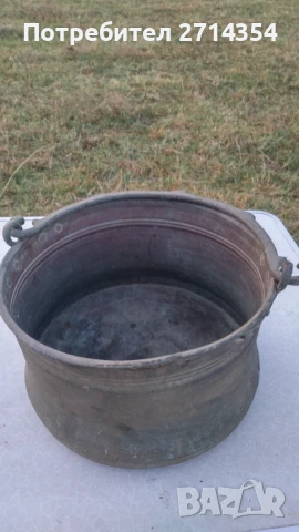 Голям бакърен котел, снимка 3 - Антикварни и старинни предмети - 51082562