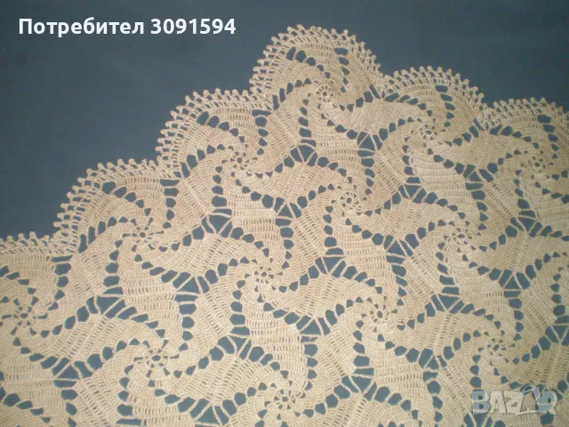 Старинна реколта от 30-те години на миналия век, ръчно плетена  покрика за маса, снимка 4 - Антикварни и старинни предмети - 49269015