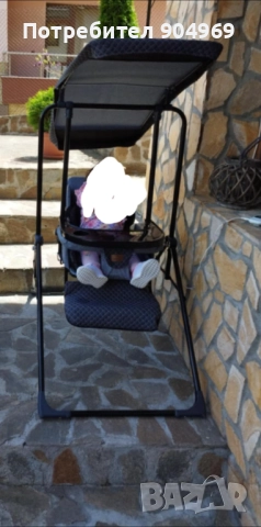 Детска  градинска люлка тип столче със сенник  