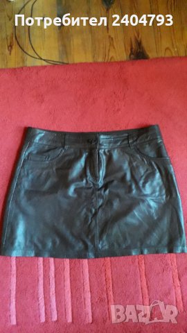 Кожена пола, тъмно кафява, Esprit, снимка 3 - Поли - 37095479