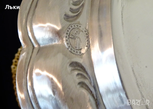 Калаена чиния за гравиране,калаена сватба,Art Nouveau. , снимка 5 - Антикварни и старинни предмети - 52887488