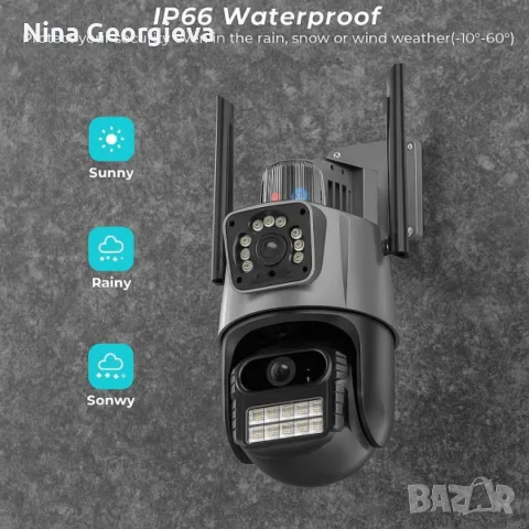 Двойна Smart WiFi безжична IP 6MPX камера 15108 + Подарък Карта памет HIKSEMI NEO 64GB 24369, снимка 2 - IP камери - 55877952