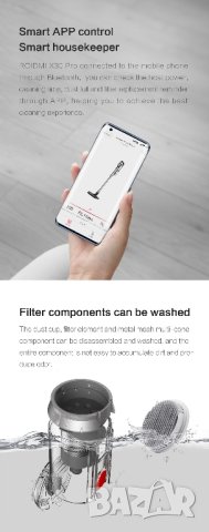 С ЛИПСИ - Безжична прахосмукачка и моп Roidmi X30 Pro, снимка 6 - Прахосмукачки - 42375404