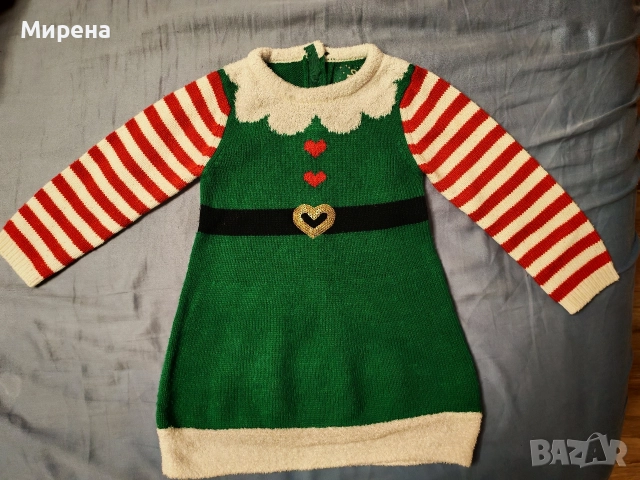 Коледна плетена рокля PRIMARK, по етикет 12-18 месеца