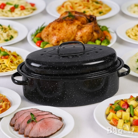 Ростер с мраморно покритие, емайлиран, за индукционни и всички видове котлони, Ø42 см.