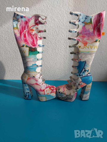 Аниме манга косплей ботуши на висока платформа, каишки, катарами, Nasty Gal, снимка 9 - Дамски ботуши - 42454406