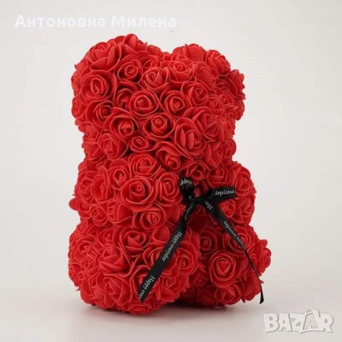 Мече от рози, ROSE BEAR S в кутия, снимка 6 - Романтични подаръци - 35526806