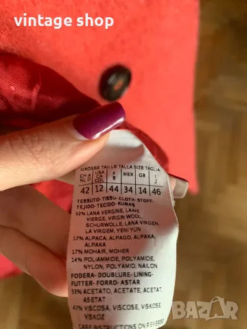 Палто Weekend Max Mara oversize, цвят корал, размер 46 IT, снимка 11 - Палта, манта - 56160135