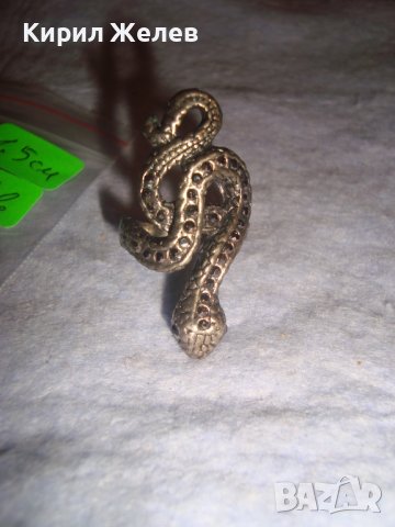 ПОСРЕБРЕН ЛАКИРАН ЗМИЕВИДЕН ФИГУРАЛЕН МЕСИНГОВ НЕО ГОТИКА АРТ ПРЪСТЕН 27763, снимка 11 - Пръстени - 37452092