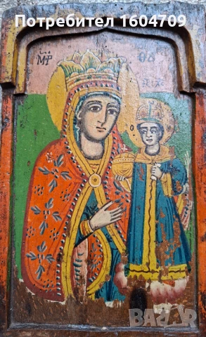 Стара Икона Триптих, снимка 4 - Икони - 32785203