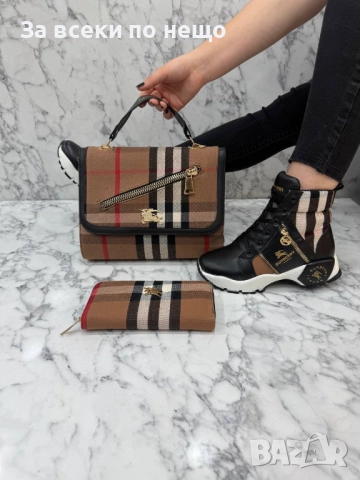 Burberry Дамски Комплект Маратонки Чанта И Портмоне Бърбъри - Налични Различни Цветове Код SK317, снимка 8 - Маратонки - 52598699