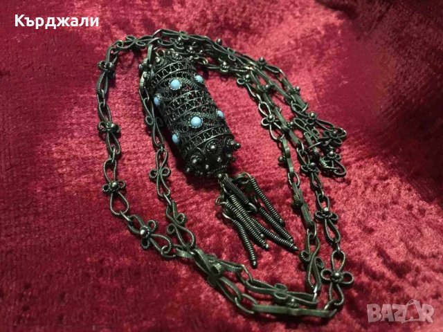 Прекрасен Възрожденски Сребърен Филигранен Накит Мощехранителница 