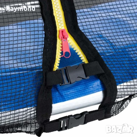 Детски батут с мрежа 244см с ПДОАРЪΚ LED Лампички – Подсилена конструкция и UV защита, снимка 11 - Други - 50985743