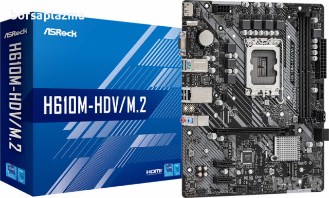 ДЪННА ПЛАТКА ASROCK H610M-HDV/M.2, LGA1700, DDR4, MATX, снимка 1