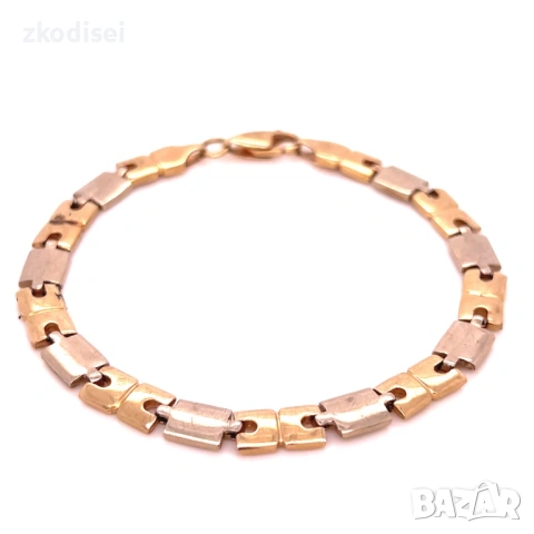 Златна мъжка гривна 12,02гр. 19,5см. 14кр. проба:585 модел:38175-2, снимка 2 - Гривни - 54038862